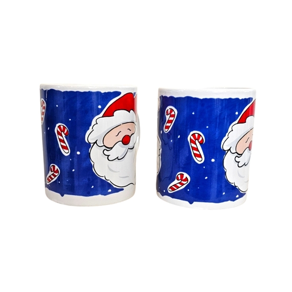 New Flomo Vintage Santa Claus Ceramic Coffee Mugs Set of 2 - Picture 3 of 5